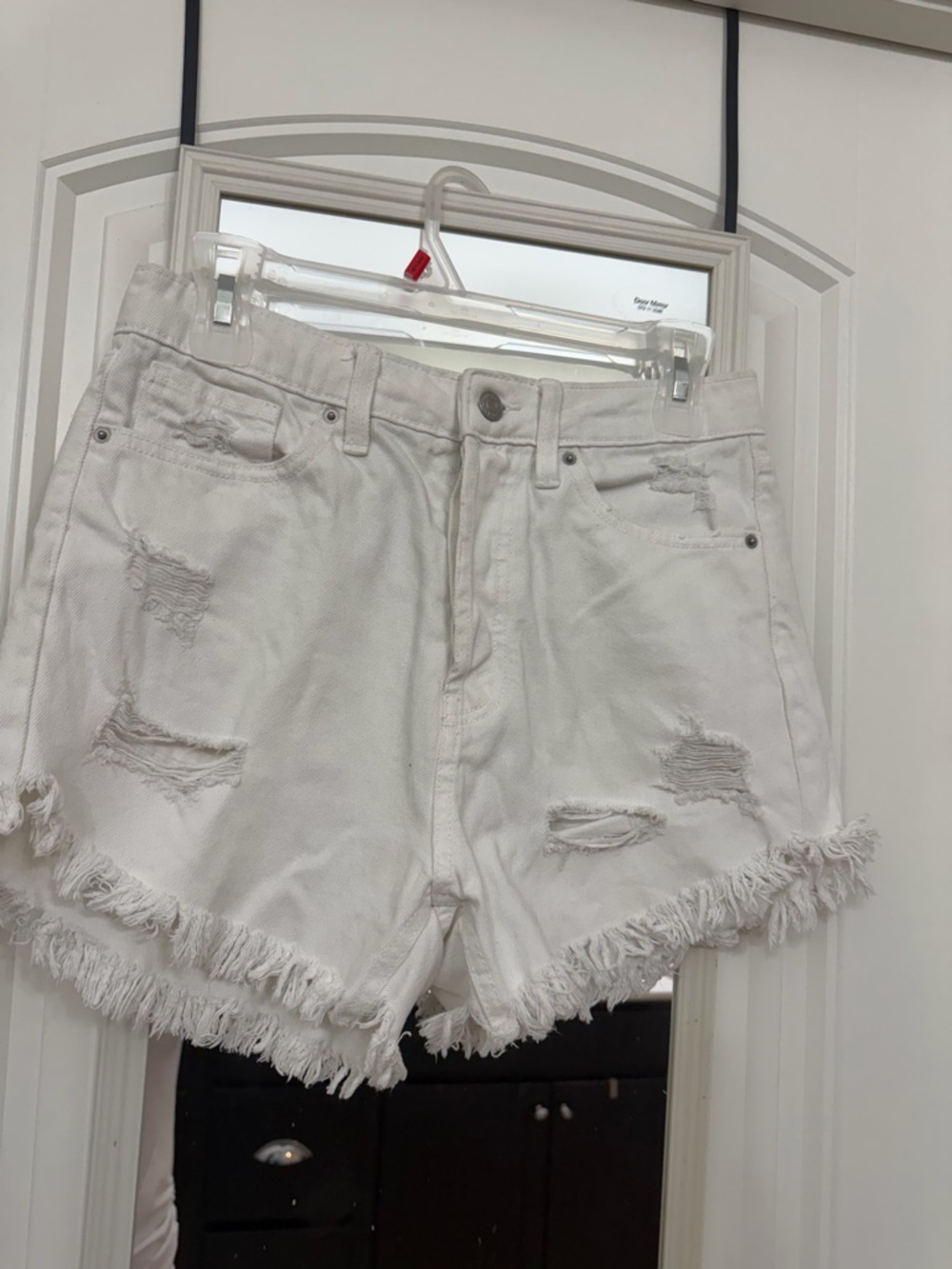 wild fable White Distressed Frayed Denim Shorts